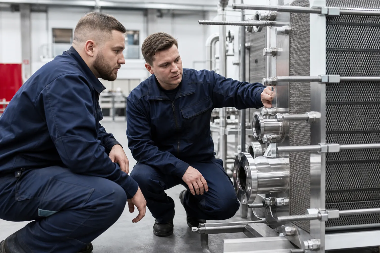 Work on process equipment in the workshop