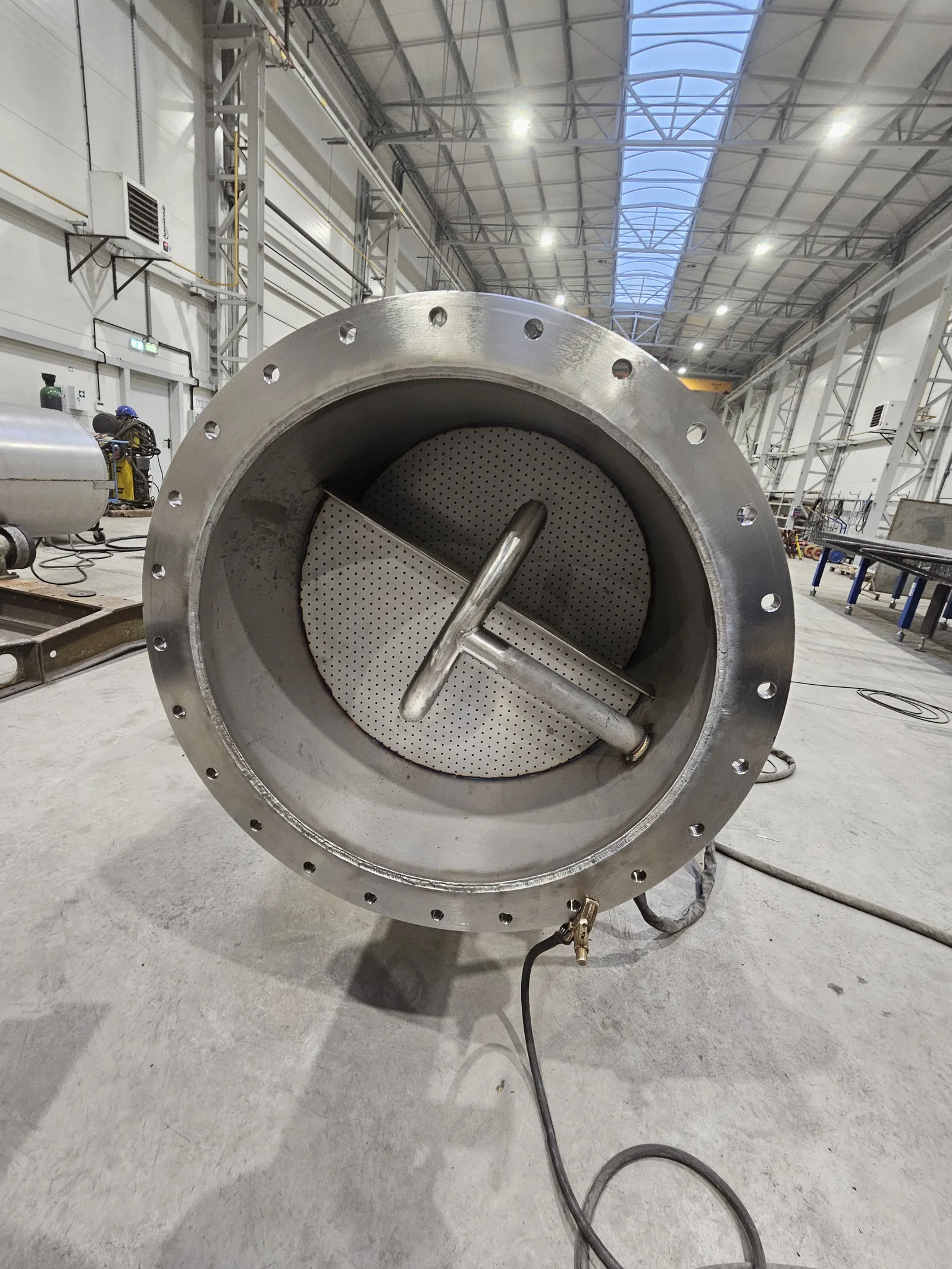 Detail of a baffle inside a heat exchanger