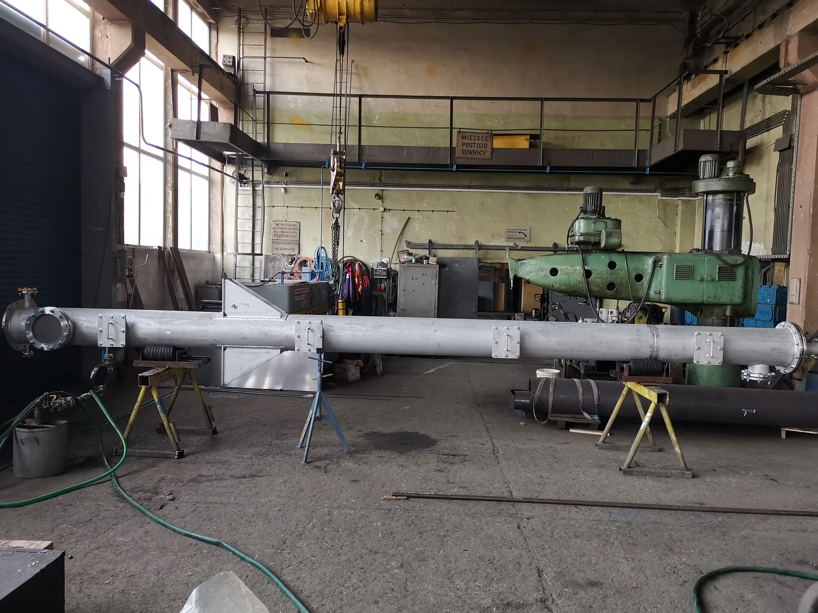 A piping section prefabricated in the workshop